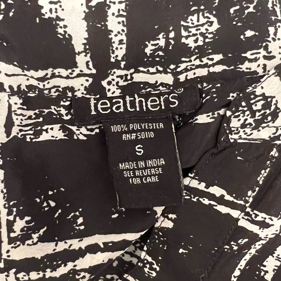 Feathers Black and White Long Dress - Picture 2 of 4